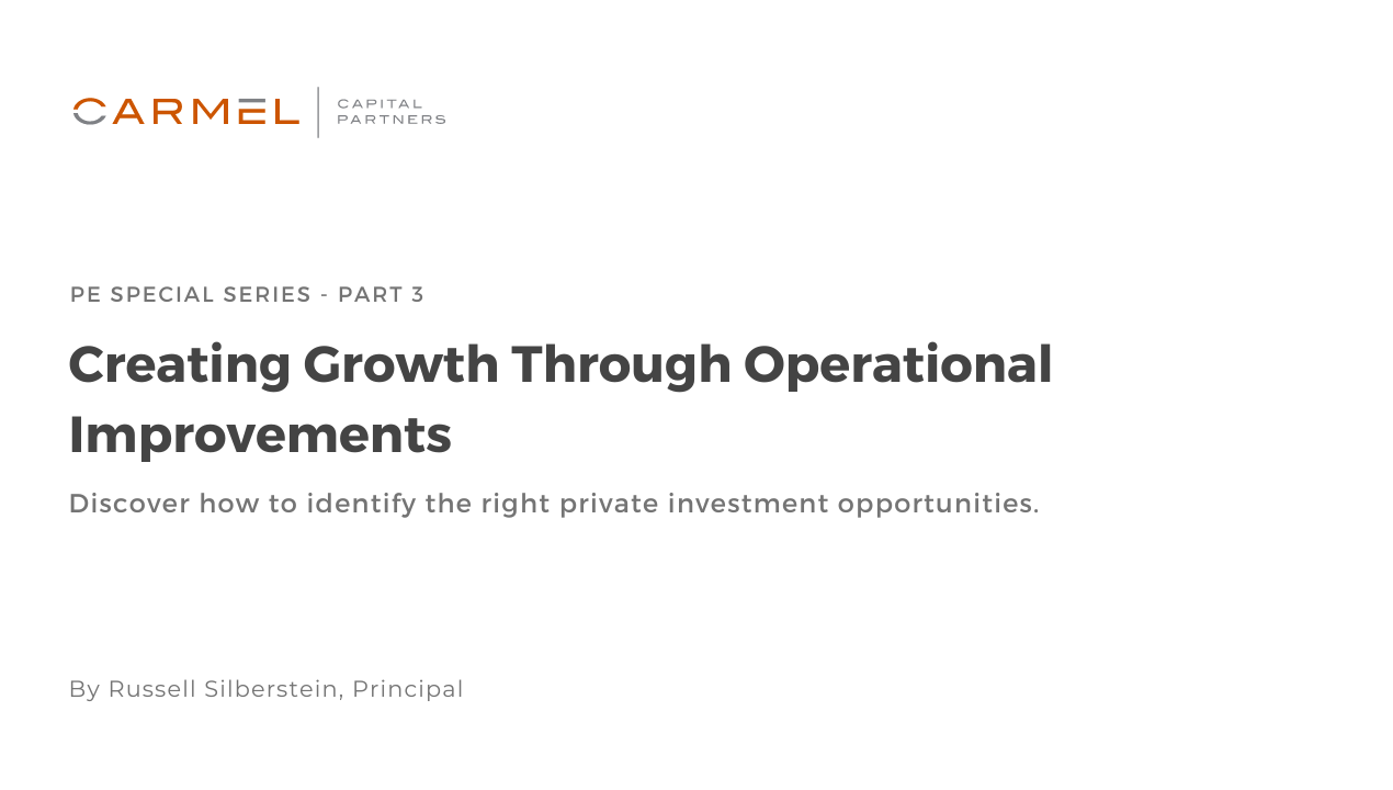 Creating Growth Through Operational Improvements